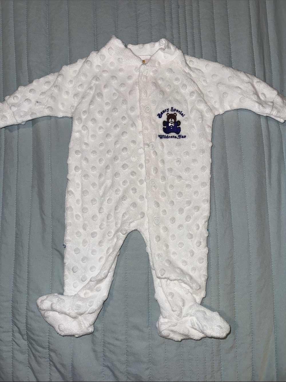 Northwestern Wildcats Minky Dot/Dimple Fleece Onesie